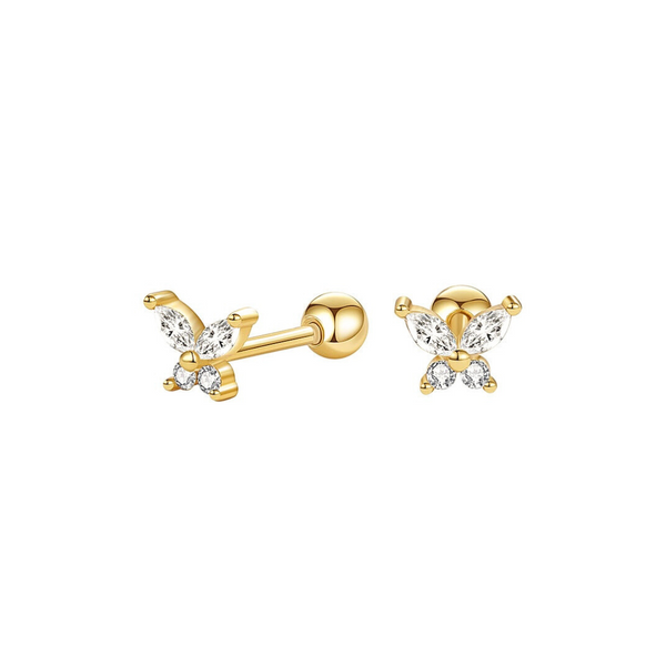 CZ Butterfly Stud Earrings