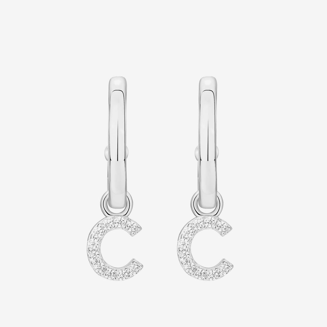 Alphabet Earrings, Materials: High Quality Soild 925 Sterling Silver 5A Cubic Zirconia 18K Gold&nbsp; Plating Size(&nbsp;Inner Diameter ) : &nbsp;Hoop 1: 8.6mm, Hoop 2: 9mm  ♥︎Nickel-free and hypoallergenic