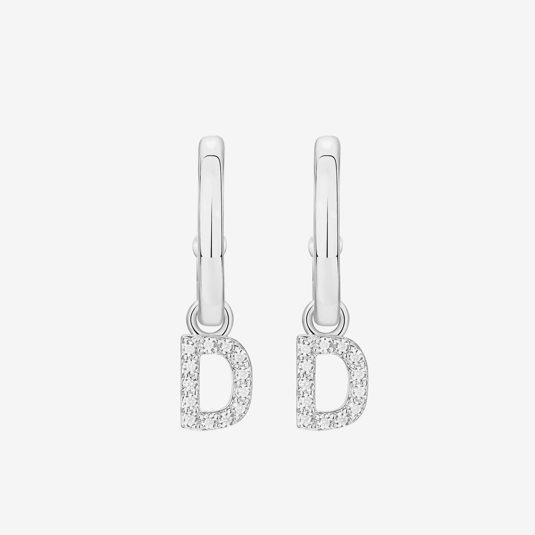 Alphabet Earrings, Materials: High Quality Soild 925 Sterling Silver 5A Cubic Zirconia 18K Gold&nbsp; Plating Size(&nbsp;Inner Diameter ) : &nbsp;Hoop 1: 8.6mm, Hoop 2: 9mm  ♥︎Nickel-free and hypoallergenic