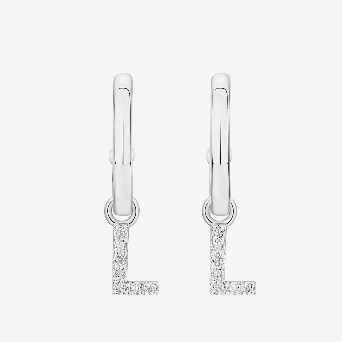 Alphabet Earrings, Materials: High Quality Soild 925 Sterling Silver 5A Cubic Zirconia 18K Gold&nbsp; Plating Size(&nbsp;Inner Diameter ) : &nbsp;Hoop 1: 8.6mm, Hoop 2: 9mm  ♥︎Nickel-free and hypoallergenic