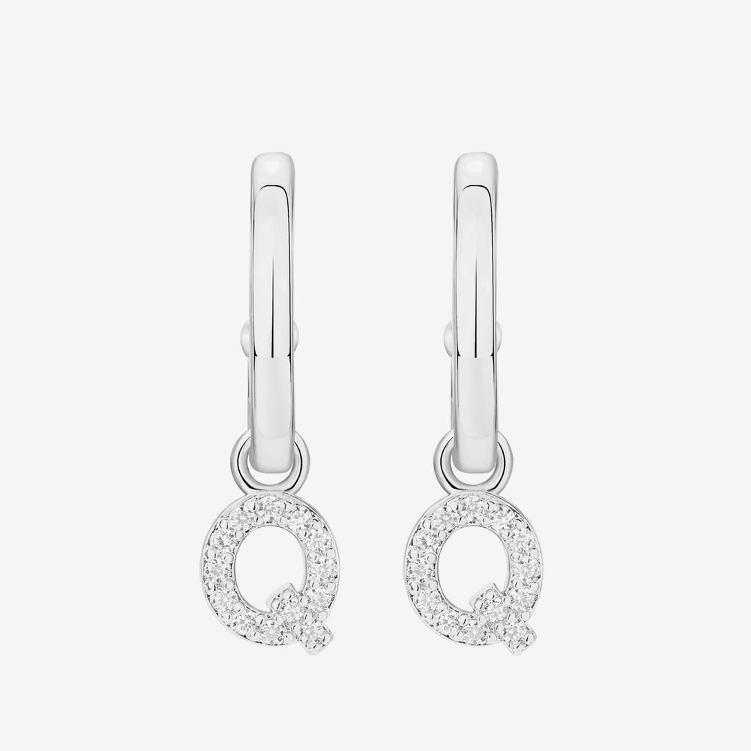 Alphabet Earrings, Materials: High Quality Soild 925 Sterling Silver 5A Cubic Zirconia 18K Gold&nbsp; Plating Size(&nbsp;Inner Diameter ) : &nbsp;Hoop 1: 8.6mm, Hoop 2: 9mm  ♥︎Nickel-free and hypoallergenic