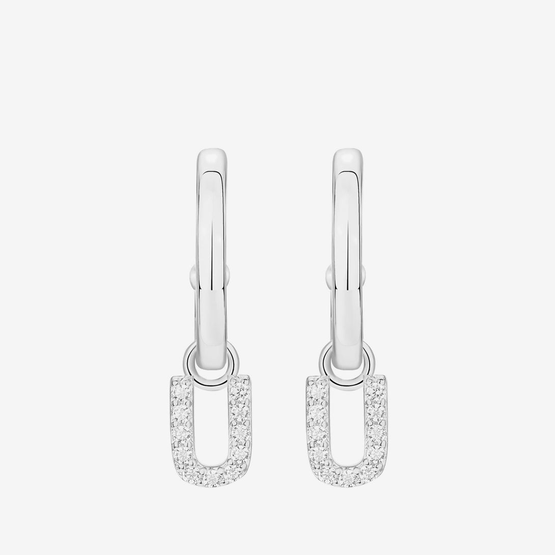 Alphabet Earrings, Materials: High Quality Soild 925 Sterling Silver 5A Cubic Zirconia 18K Gold&nbsp; Plating Size(&nbsp;Inner Diameter ) : &nbsp;Hoop 1: 8.6mm, Hoop 2: 9mm  ♥︎Nickel-free and hypoallergenic