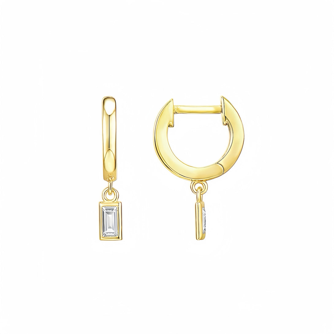 Cubic Zirconia Drop Earrings, Materials:&nbsp; High Quality Solid 925 Sterling Silver 5A Cubic Zirconia 18K Gold Plating