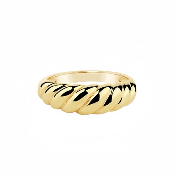 Croissant Ring, Materials: Titanium 18K Gold / White Gold Plating, Waterproof and Sweatproof